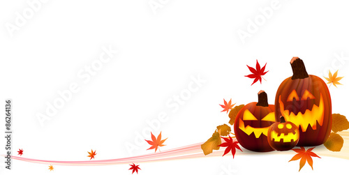 ハロウィン　かぼちゃ　もみじ