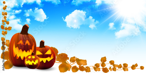 ハロウィン　かぼちゃ　空