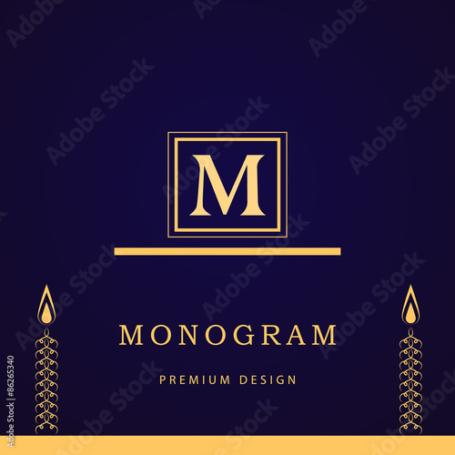 Monogram design elements, graceful template. Calligraphic elegant line art logo design. Letter M. Business sign for Royalty, Boutique, Cafe, Hotel, Heraldic, Jewelry, Wine. Vector illustration