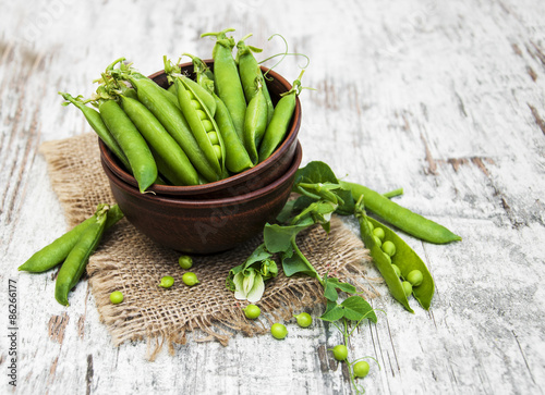 Bowl with fresh peas