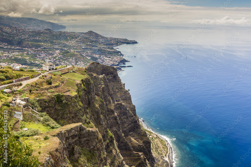 600 Meter high cliffs of Gabo Girao at Madeira Island, Portugal