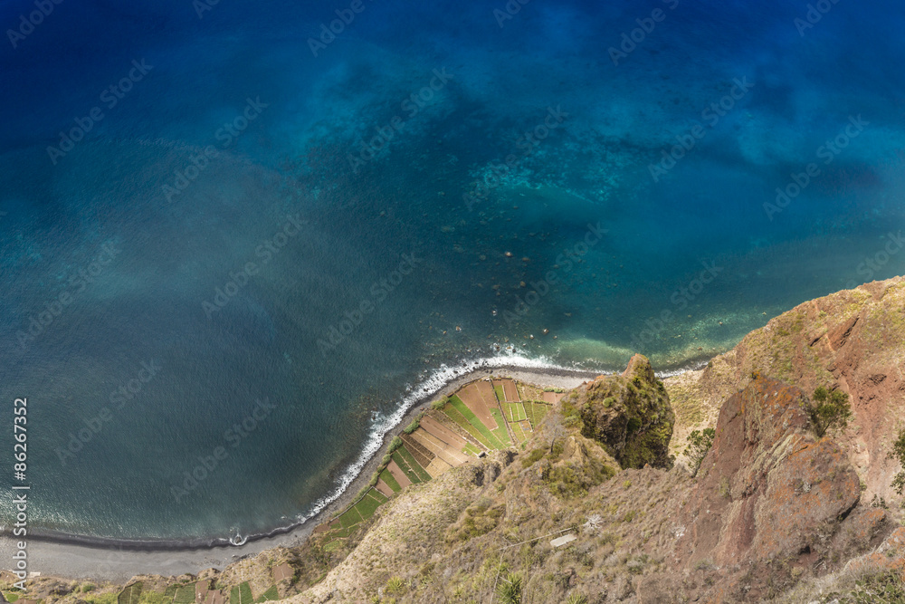 600 Meter high cliffs of Gabo Girao at Madeira Island, Portugal
