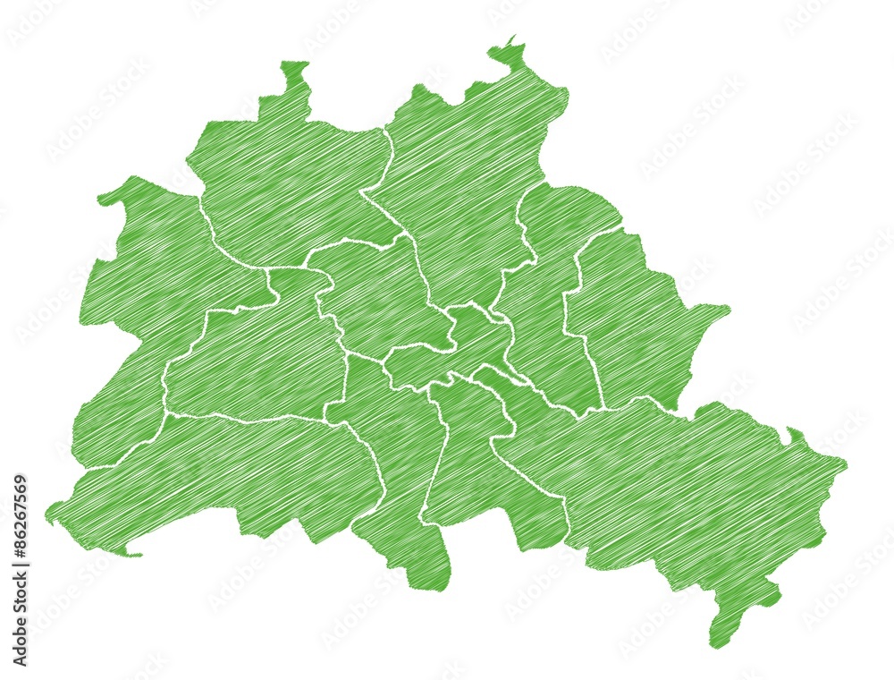 Scribble Stadtplan Berlin Stock Vector | Adobe Stock
