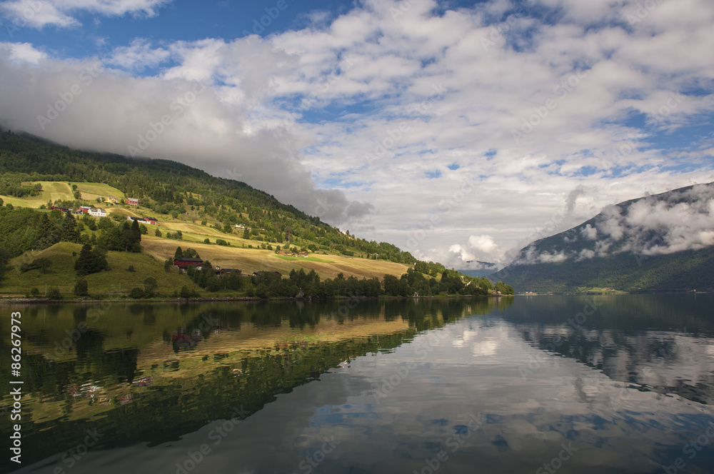 Beautiful Fjord Scenery in Norway