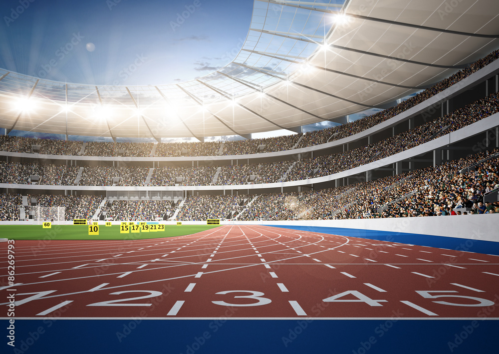 Stadion Leichtathletik Sprintstrecke Stock Illustration | Adobe Stock