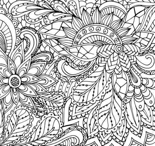 Vector of Abstract floral pattern in zentangle style
