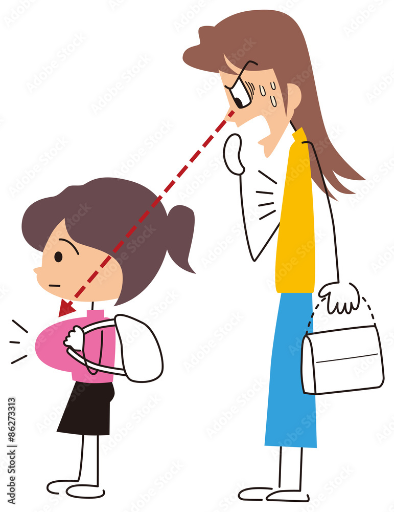 子供の胸の大きさに驚く大人の女性 Stock Vector Adobe Stock