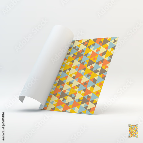 A4 business blank. Geometric triangles background. Mosaic.