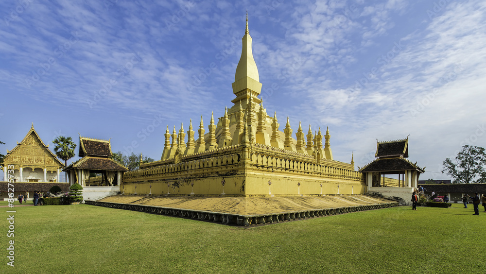 Golden temple in Vientiane, Laos