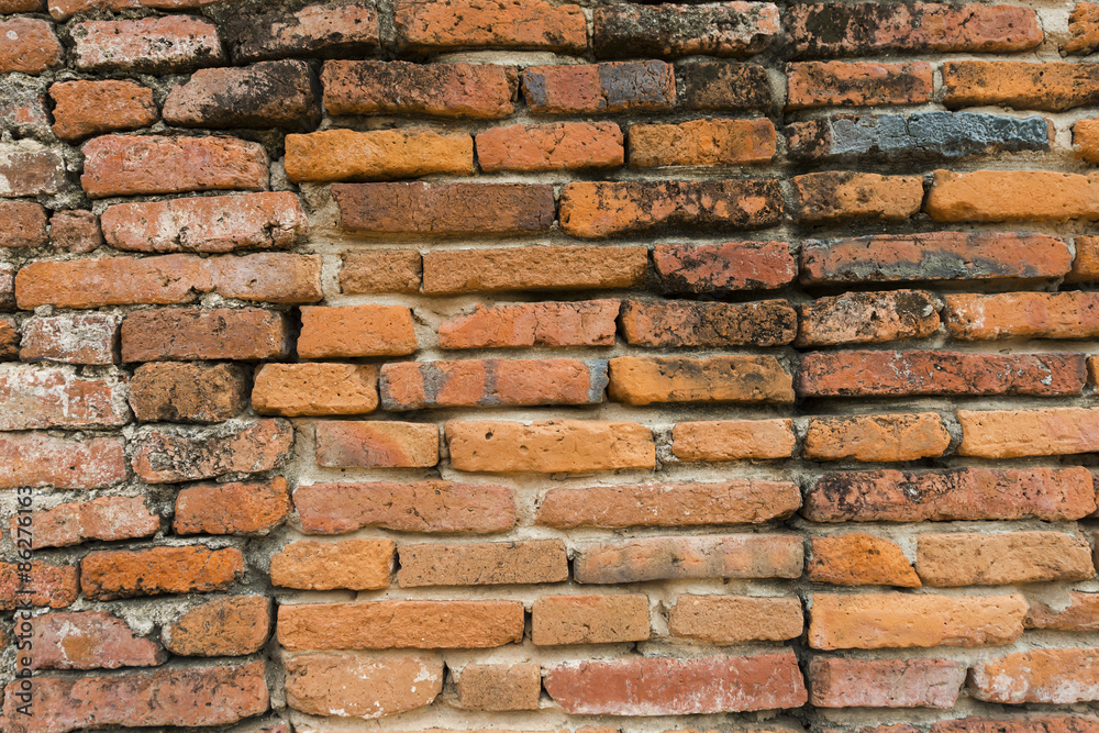 Obraz premium Stary czerwony ściana z cegieł tło