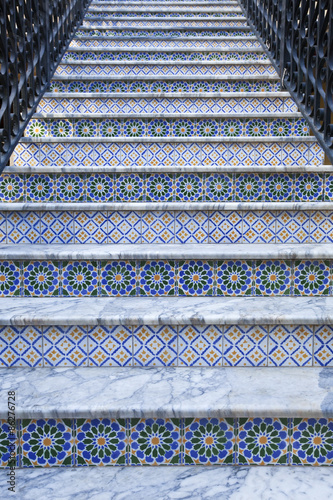 Libya,Tripoli,staircase of the Art and craft Institute in a palace of Ottoman...