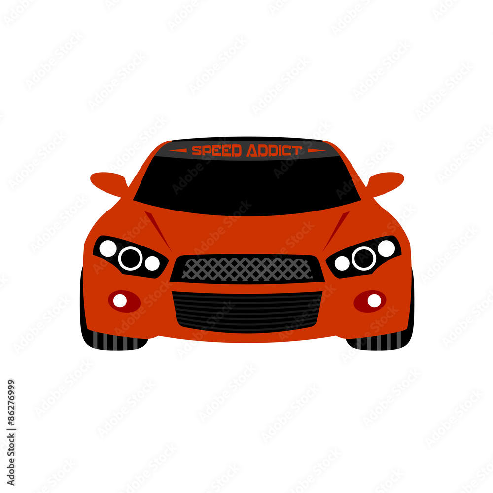 Red sport car front view vector illustration Red sport car front view vector illustration