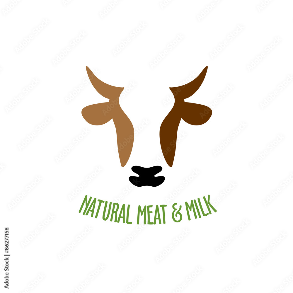 Cow head logo Stock Vector | Adobe Stock