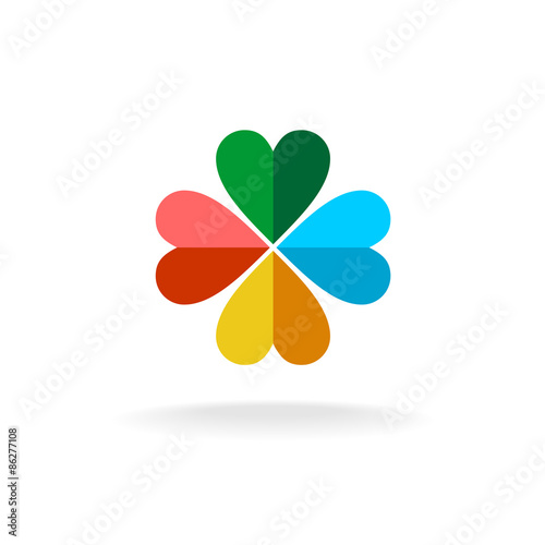 Four leaves colorful clover logo