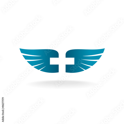 Wings and cross logo