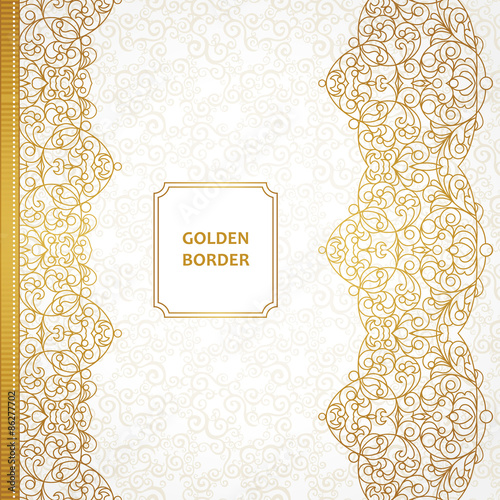 Vector ornate seamless border in Eastern style.