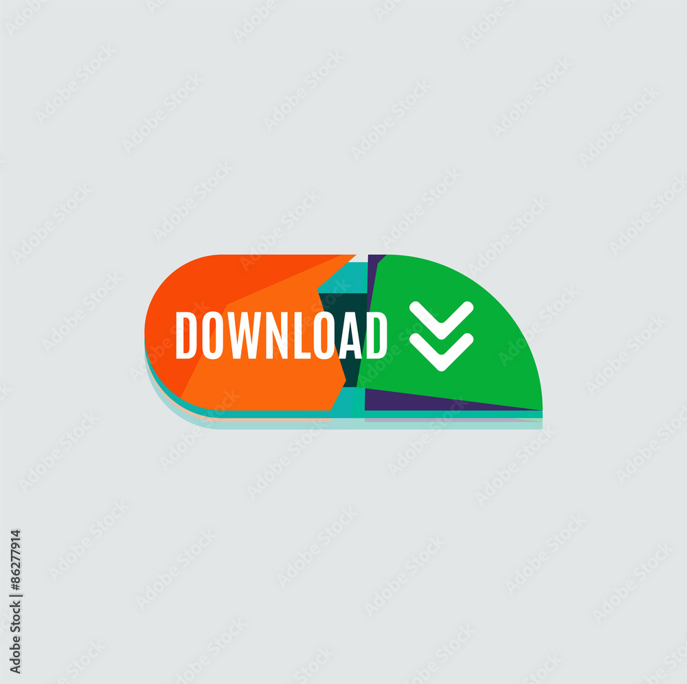 Colorful download web button. Modern flat design. Colorful download web button. Modern flat design.