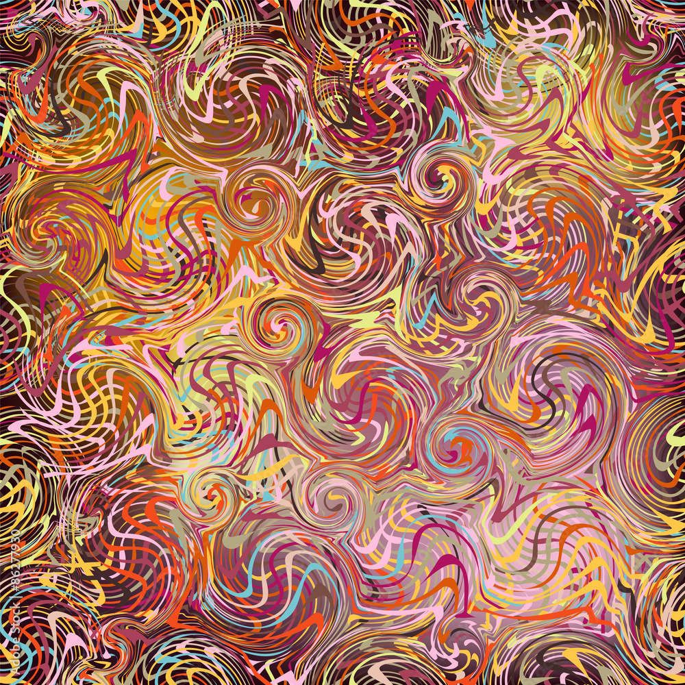 Grunge striped,swirled,wavy colorful seamless pattern