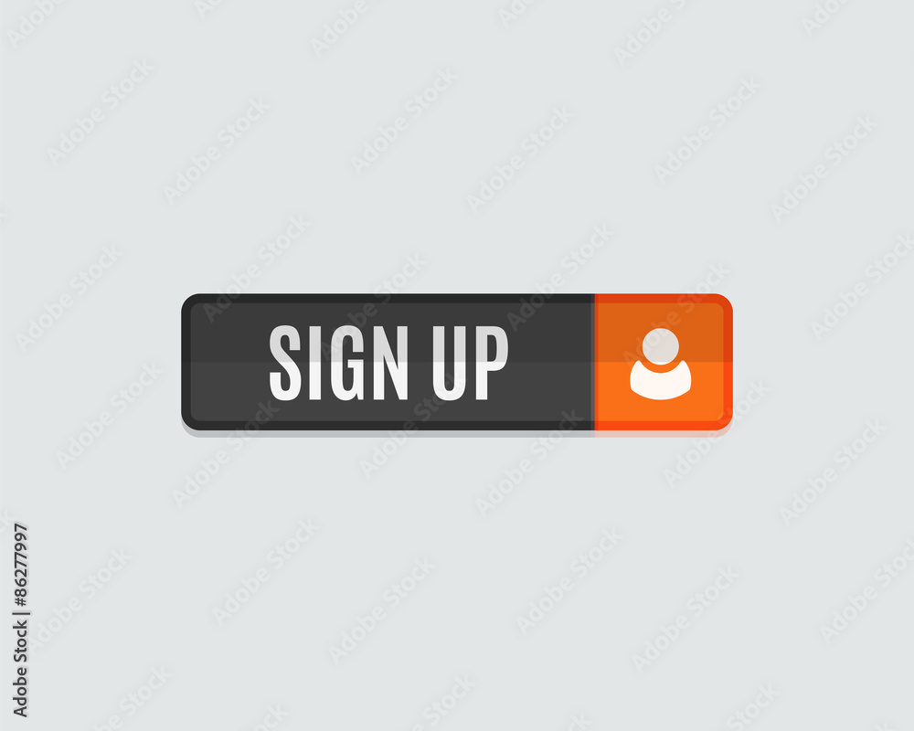 Sign up web button, rectangle flat design Sign up web button, rectangle flat design