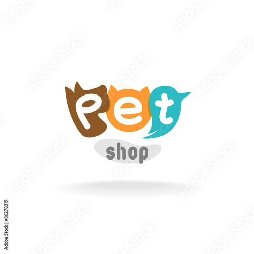 Pet shop logo template