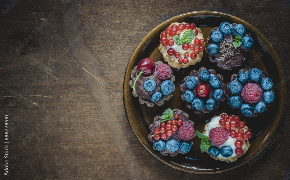 Served mini tarts