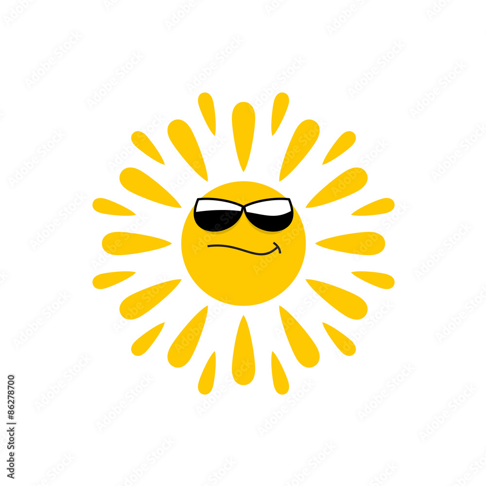 Sun logo with black glasses