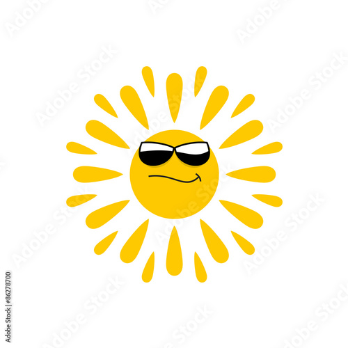 Sun logo with black glasses