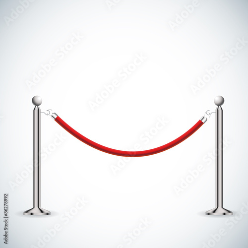 vector illustration of Barrier rope isolated on white.