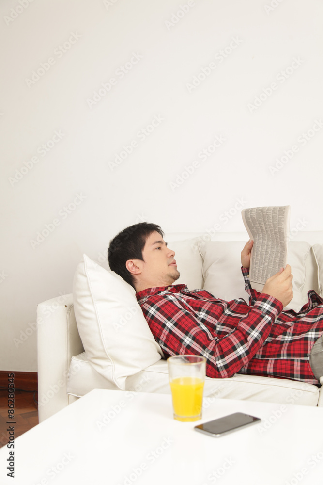 Man reading the newspaper Man reading the newspaper