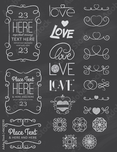Chalkboard Love Design Elements Two