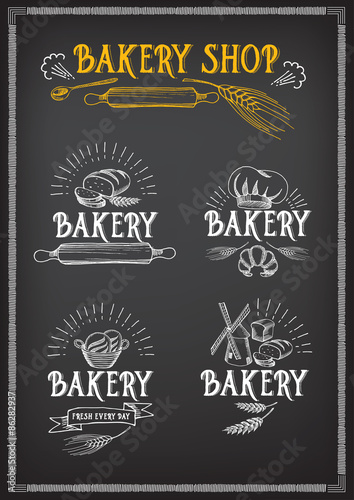 Bread and bakery design. Sketch, doodle vector.