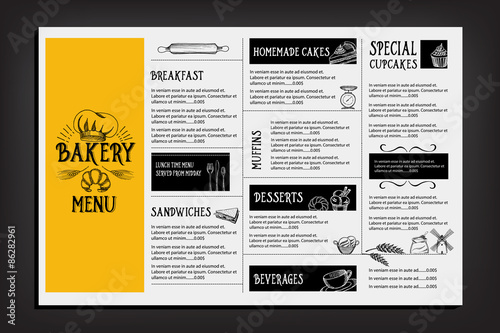 Restaurant cafe menu, template design. Food flyer.