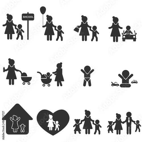 mother icon  set vector illustration