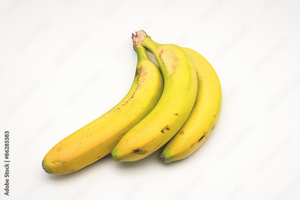 Bananas from the Canary Islands on white background Bananas from the Canary Islands on white background
