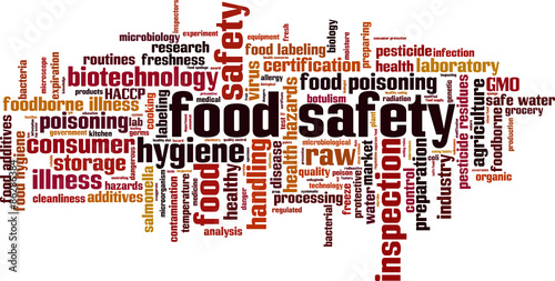 Food safety word cloud concept. Vector illustration