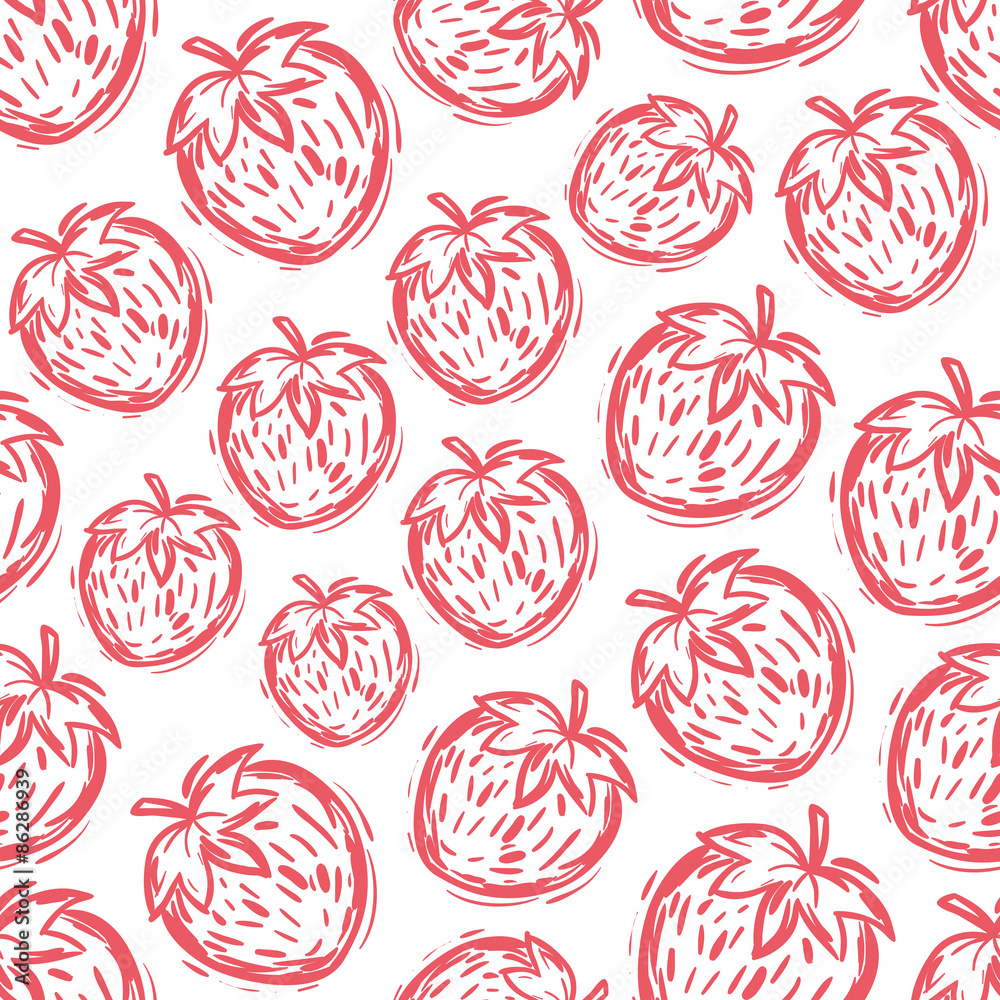 Strawberry seamless pattern hand-drawn Strawberry seamless pattern hand-drawn