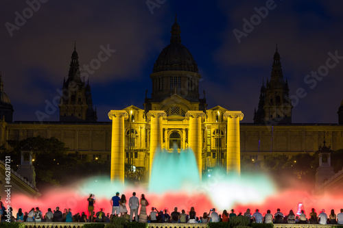 Canvas Print Magic Fountain light show in Barcelona