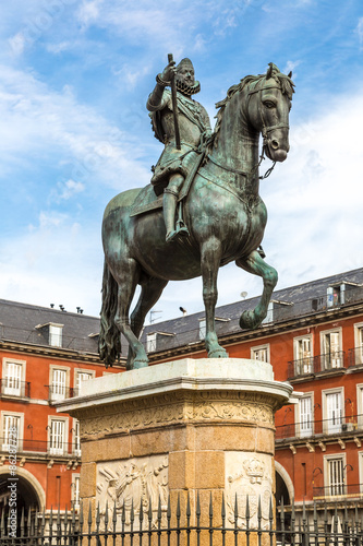Statue of Philip III at Mayor plaza in Madrid