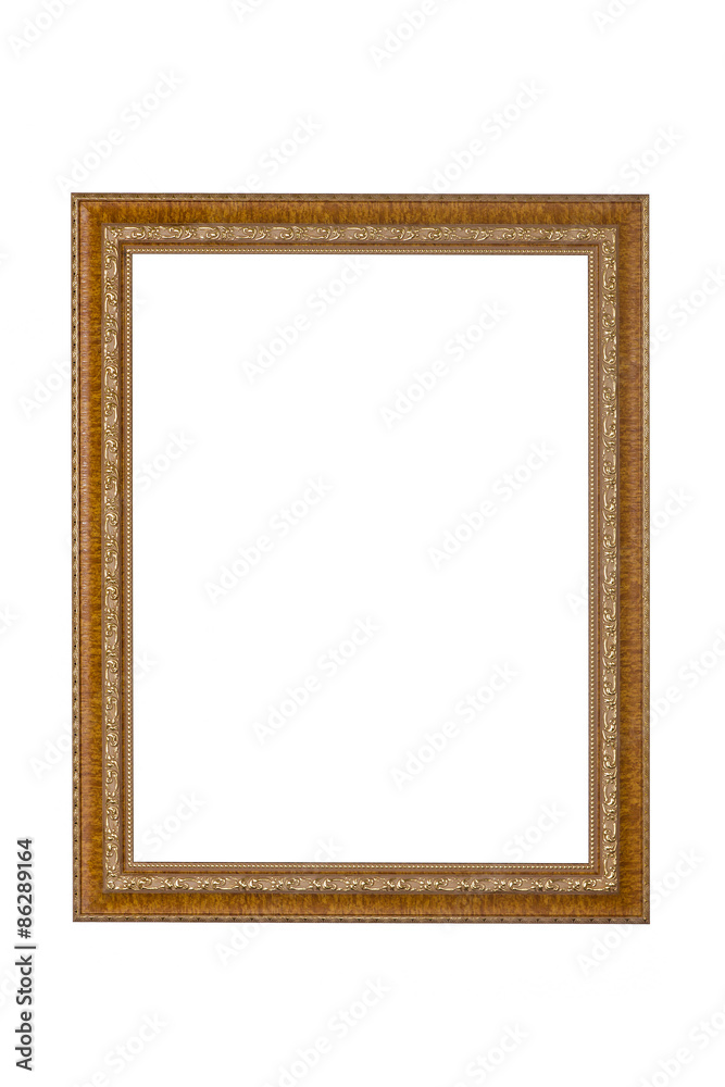 Ancient wooden photo frame isolated on white background. Ancient wooden photo frame isolated on white background.