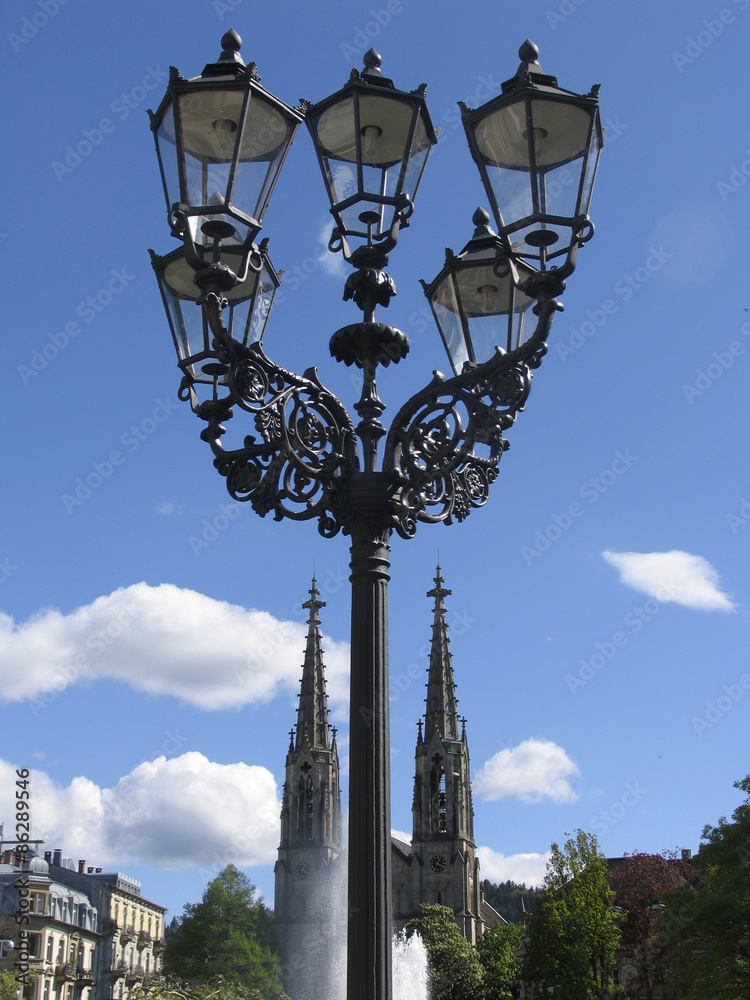Augustaplatz in BadenBaden mit evangelischer Kirche Stock Photo Adobe Stock