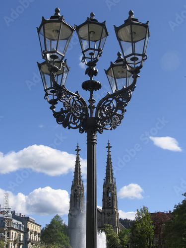 Augustaplatz in Baden-Baden mit evangelischer Kirche photo
