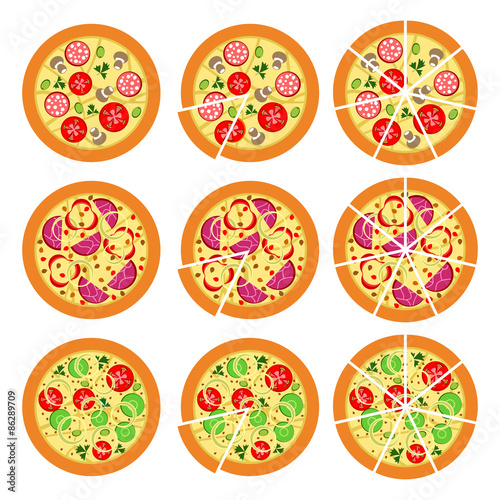 Set of pizza