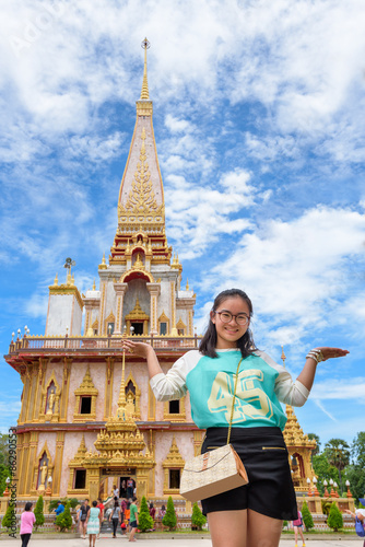 Asian women tourists in Temple photo