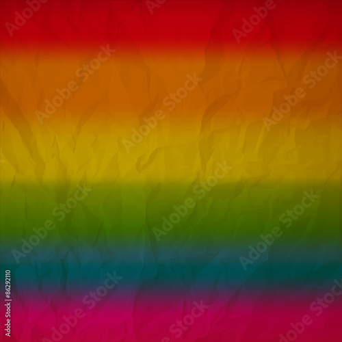Gay vector flag or LGBT vector flag sign isolated. Gay culture symbol on a crumpled paper background.