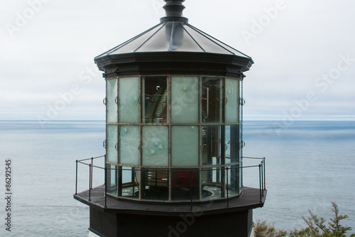 Lighthouse top with ocean background