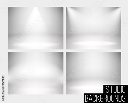 vector illustration of 4 set Studio backdrop. Vector.