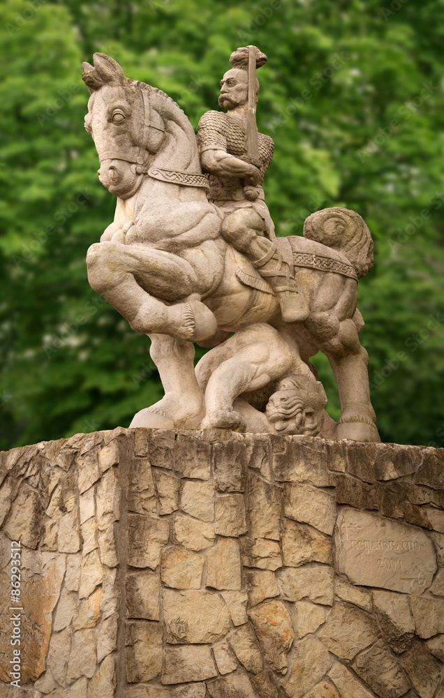 Monument to Prince Svyatoslav in Kyiv, Ukraine.