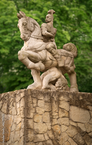 Monument to Prince Svyatoslav in Kyiv, Ukraine.