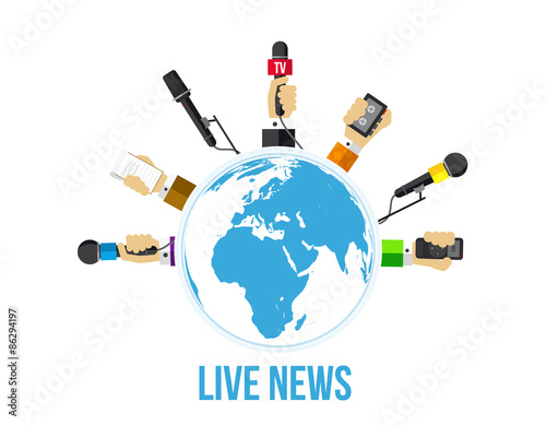vector illustration of Journalists hand