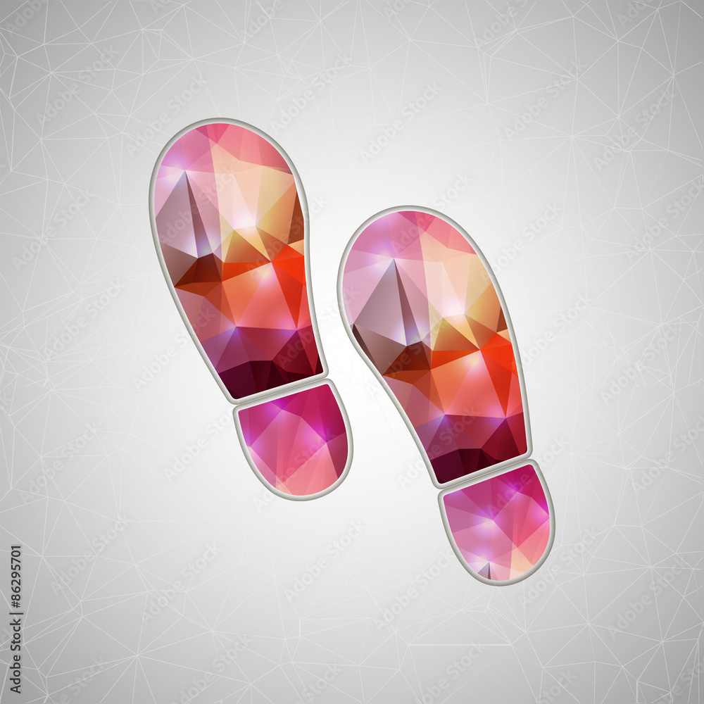 Abstract Creative concept vector icon of footprint for Web and
